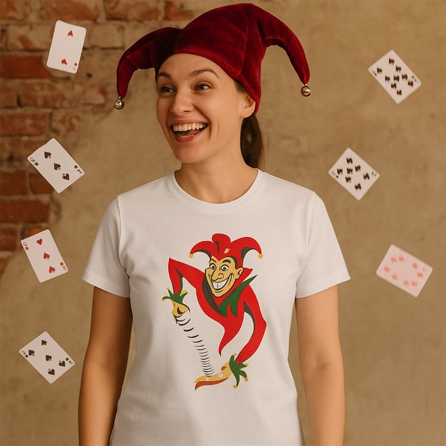 Evil Grinning Jester Joker mit Jack-in-the-Box T-Shirt (Von Creator hochgeladen)