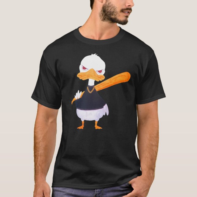 Evil Halloween duck with baseball bat T-Shirt (Vorderseite)