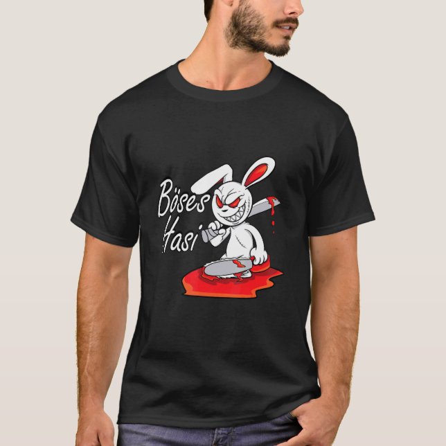 Evil Horror Hasi Rabbit Sprichwort Osterzeit T-Shirt (Vorderseite)
