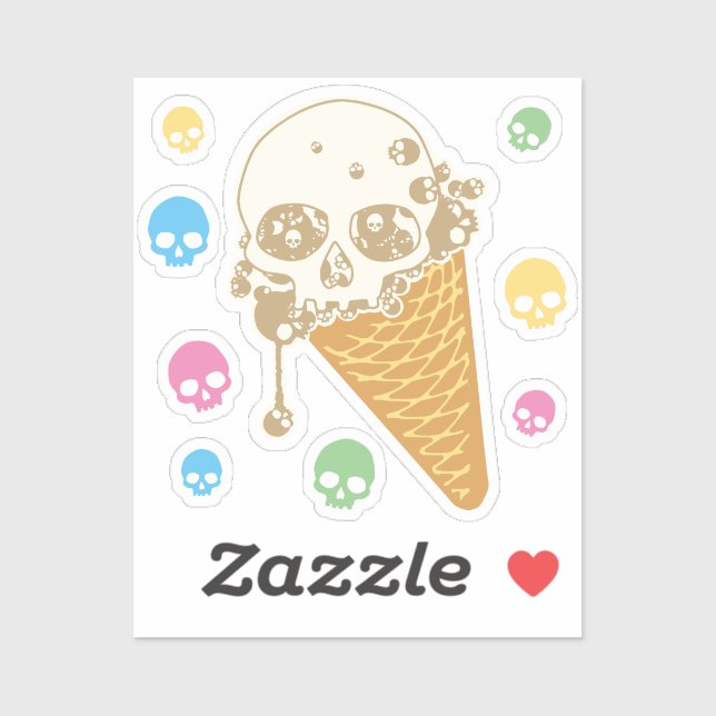 Evil Ice Creme Cone Aufkleber (Blatt)