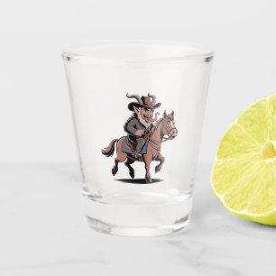 EVIL Krampus Christmas Cowboy Horse Western Xmas Schnapsglas