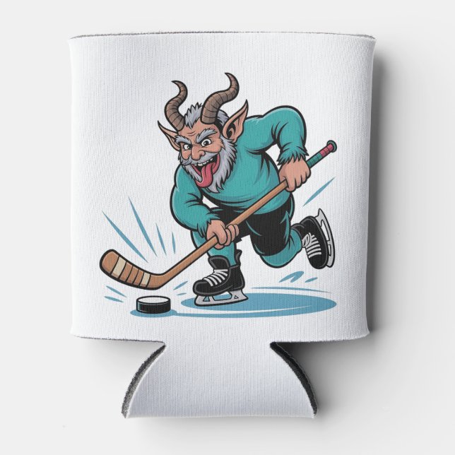 Evil Krampus Eishockey Weihnachtssport Dosenkühler (Vorderseite)