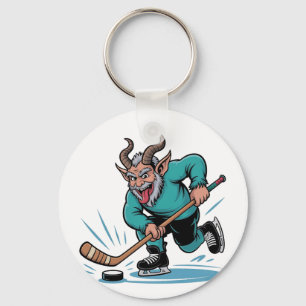 Evil Krampus Eishockey Weihnachtssport Schlüsselanhänger