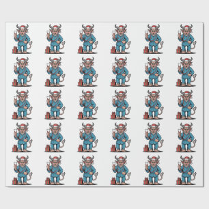 Evil Krampus Nurse Scrubs Pflege Weihnachten Geschenkpapier