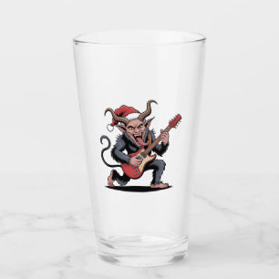 Evil Krampus spielt Gitarre Electric Music Xmas Glas