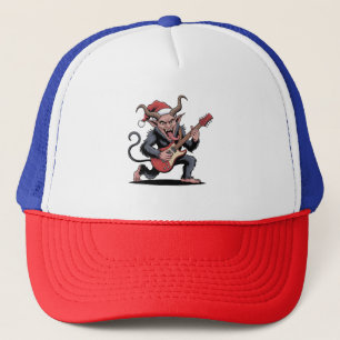 Evil Krampus spielt Gitarre Electric Music Xmas Truckerkappe