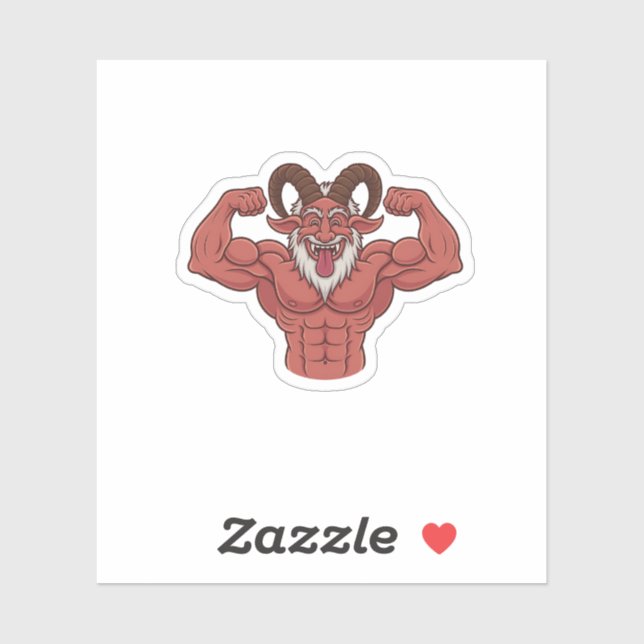 Evil Krampus Weihnachten Flechten Muskeln Fitness Aufkleber (Blatt)