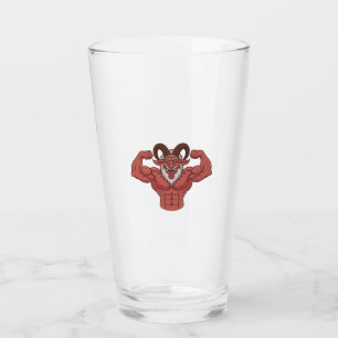 Evil Krampus Weihnachten Flechten Muskeln Fitness Glas