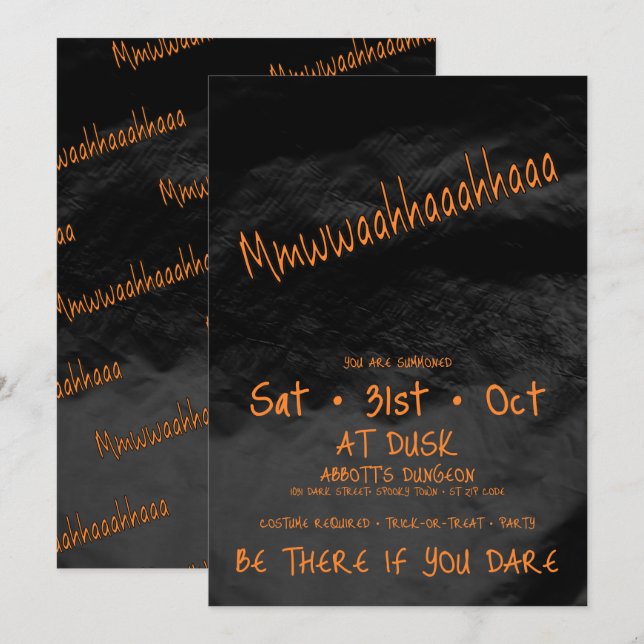 Evil Laughter Mmwwaahhaaahaaaa Halloween Einladung (Vorne/Hinten)
