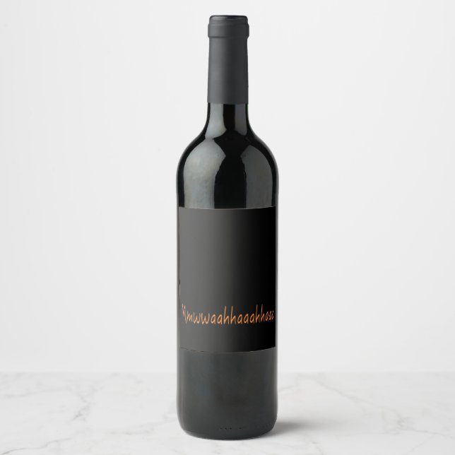 Evil Laughter Mmwwaahhaahaaaa! Halloween Weinetikett (Vorderseite)