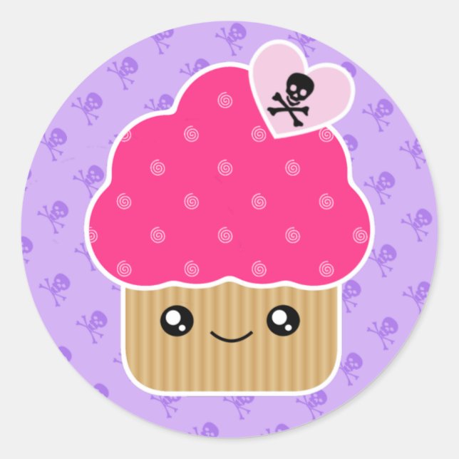 Evil Niedlich Kawaii Cupcake Death Stickers (Vorderseite)