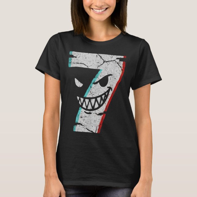 Evil Number 7 Shirt - 7 Ate 9 Joke 67 Meme Hallowe (Vorderseite)