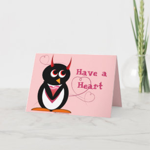 Evil Penguin Valentines Day Card Feiertagskarte