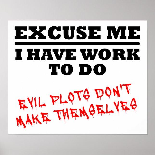 Evil Plotting Funny Poster (Vorne)