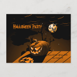Evil Pumpkin Beängstigend Bats Halloween Einladung