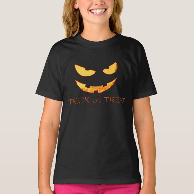 Evil Pumpkin Face Halloween Shirt (Vorderseite)