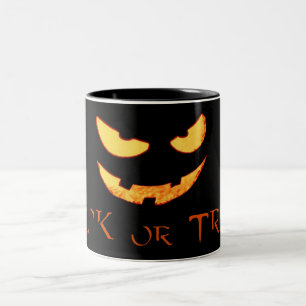 Evil Pumpkin Face Halloween Tasse