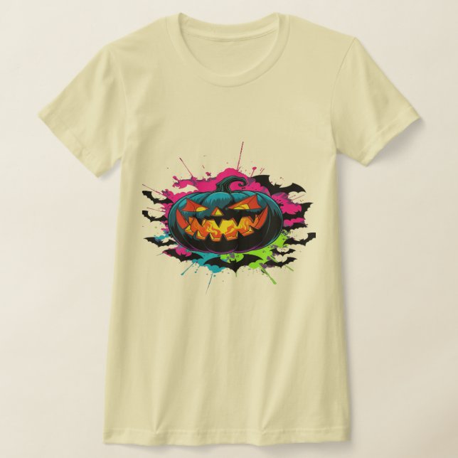 Evil Pumpkin Halloween Grafisches T-Shirt - Beängs (Ablage )