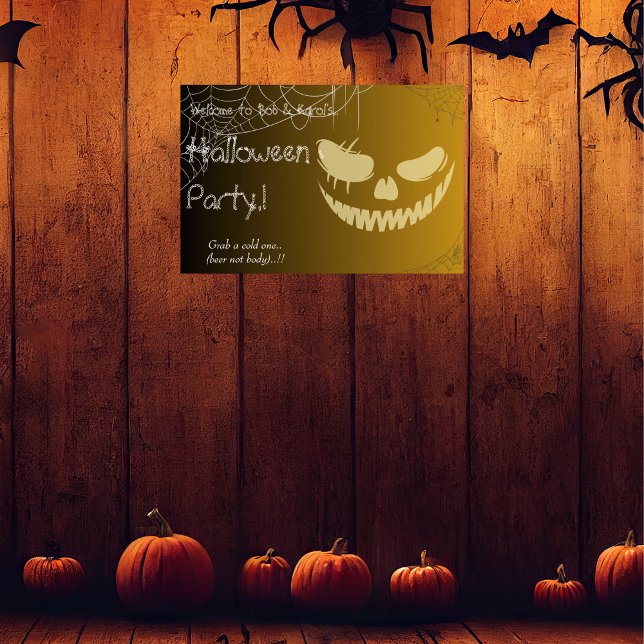 Evil Pumpkin Smile Halloween-Party Poster (Evil Pumpkin Smile Halloween Party Poster)
