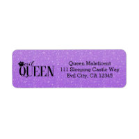 EVIL QUEEN Lila Glitzer Glam Address Labels