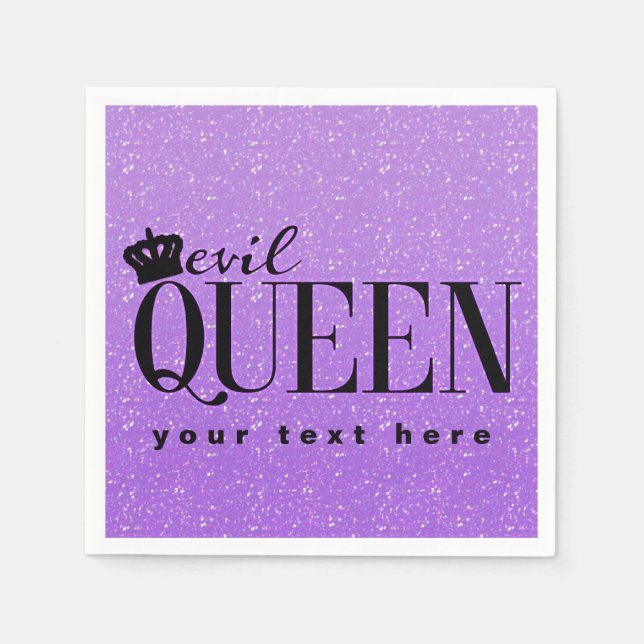 EVIL QUEEN Lila Glitzer Glam Party Napkins Serviette (Vorderseite)