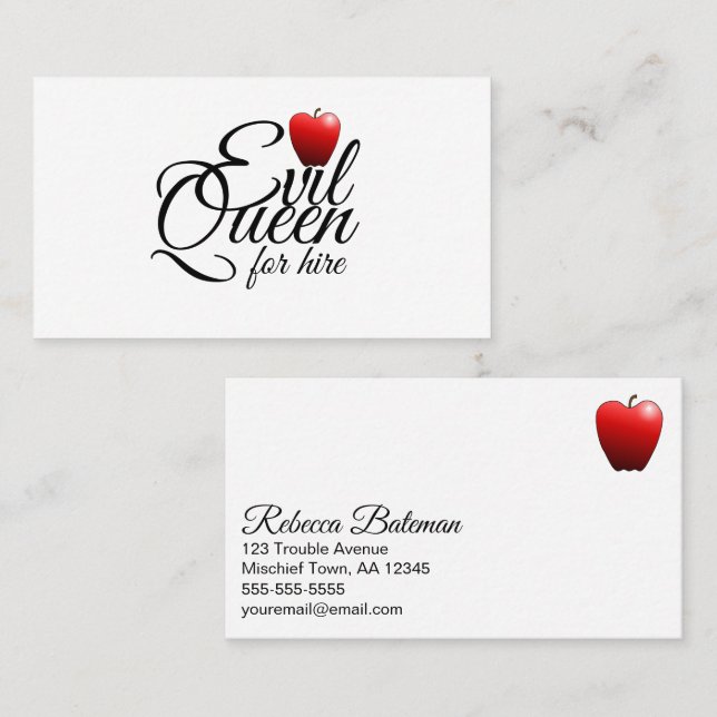 Evil Queen Small Apple Funny Business Card Visitenkarte (Vorne/Hinten)