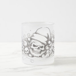 Evil Santa Skull: Tintenlinie in Weihnachtsglas Mattglastasse