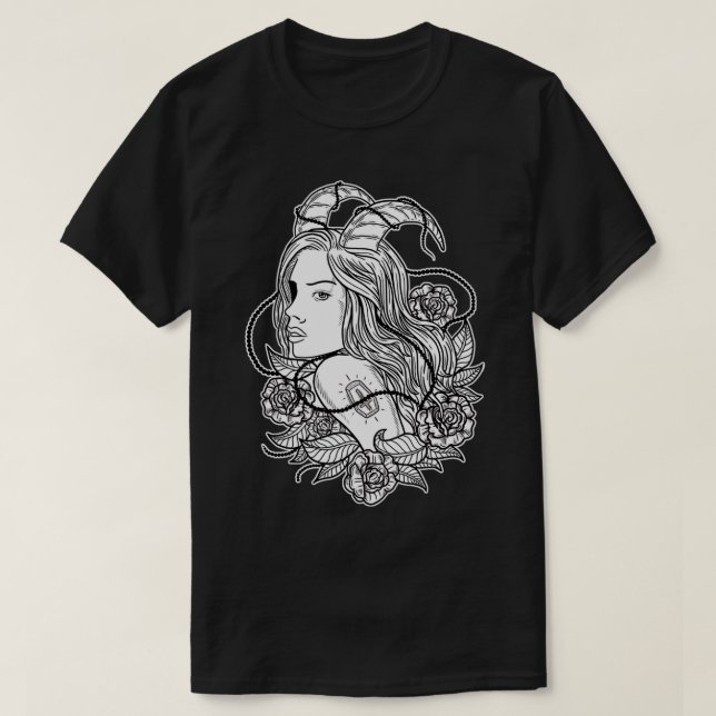 Evil Satanic Horns Goth Gothic Witchcraft Wi T-Shirt (Design vorne)