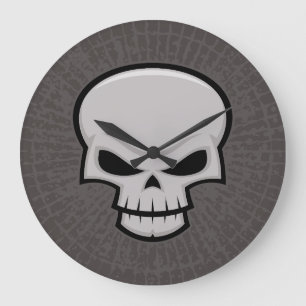 Evil Skull Design Große Wanduhr