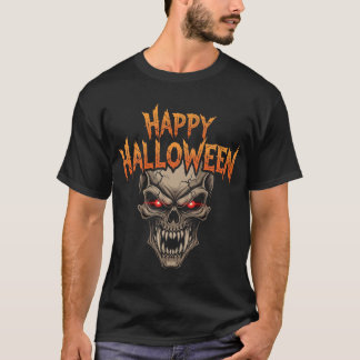 Evil Skull mit leuchtenden Augen Halloween T-Shirt