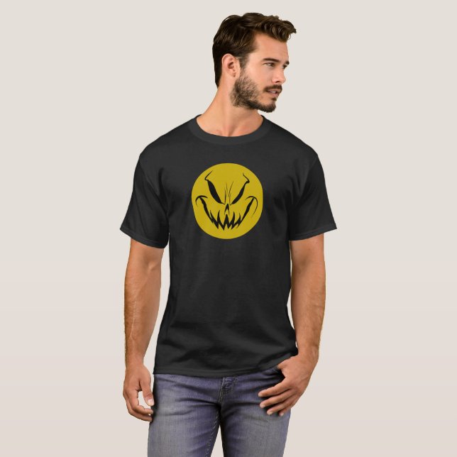 Evil Smiely Pumpkin Face T - Shirt (Vorne ganz)