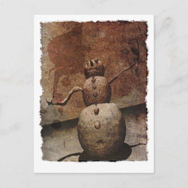 Evil Snowman Postcard Postkarte (Vorderseite)