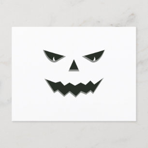 Evil Spooky Pumpkin Face Jack O' Lantern Halloween Postkarte