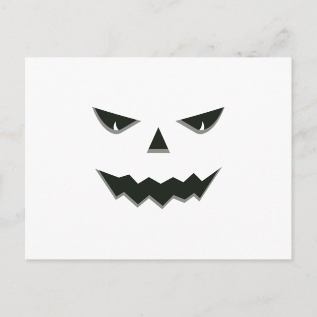Evil Spooky Pumpkin Face Jack O' Lantern Halloween Postkarte (Vorderseite)