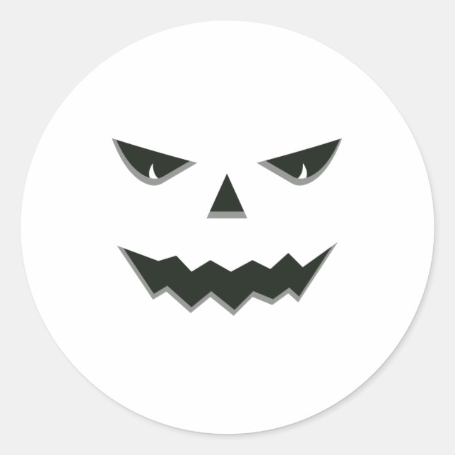 Evil Spooky Pumpkin Face Jack O' Lantern Halloween Runder Aufkleber (Vorderseite)