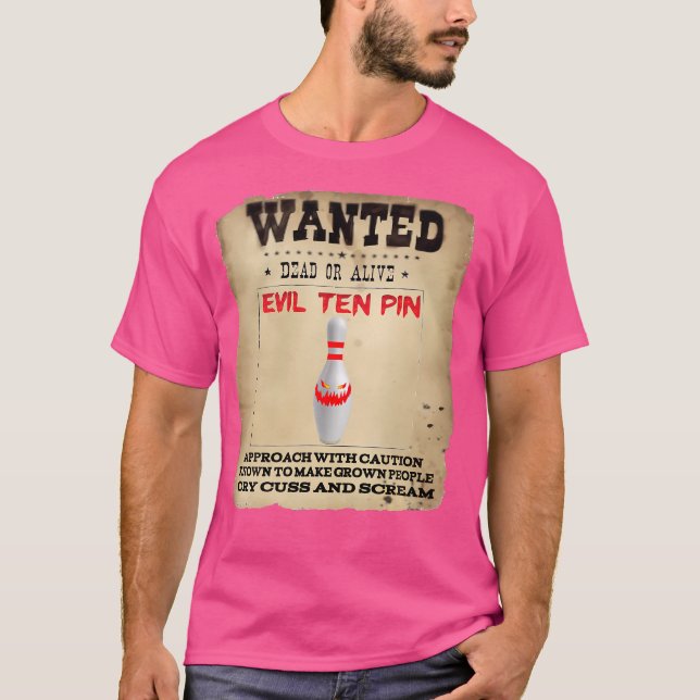 Evil Ten Button 10 Funny Bowling T-Shirt (Vorderseite)
