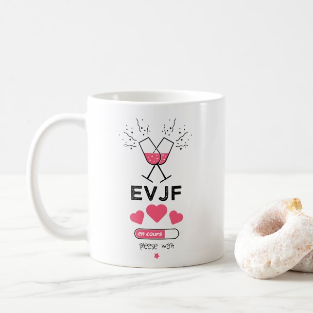 EVJF läuft PLEASE wait Kaffeetasse (Mit Donut)