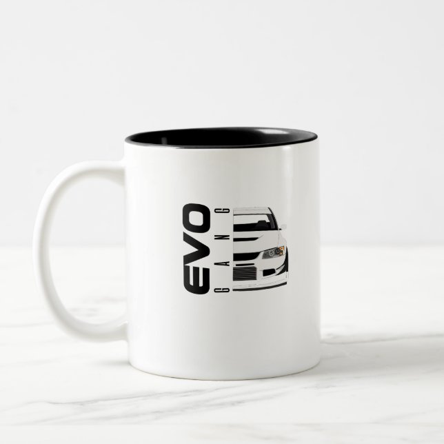 Evo Gang Car Racing Design für Autoverliebhaber Zweifarbige Tasse (Links)