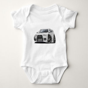 Evo Weiß-Auto Baby Strampler