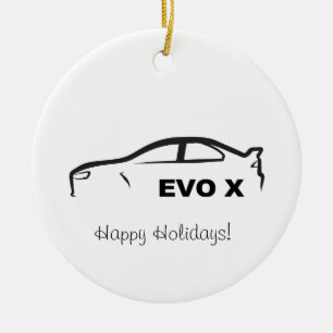 EVO X Bllack Silhouette-Logo Keramik Ornament