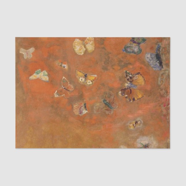 Evocation of Butterflies by Odilon Redon Seidenpapier (Vorderseite)