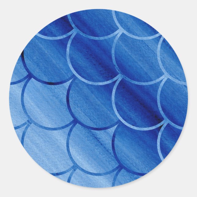 Evocative Painted Blue Scale Muster Stickers (Vorderseite)