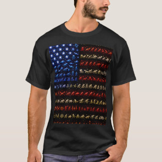 Evolution Amerikanische Flagge | Urknall bis zur M T-Shirt