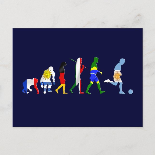 Evolution Argentiniens Fußball-Futbol Postkarte (Vorderseite)