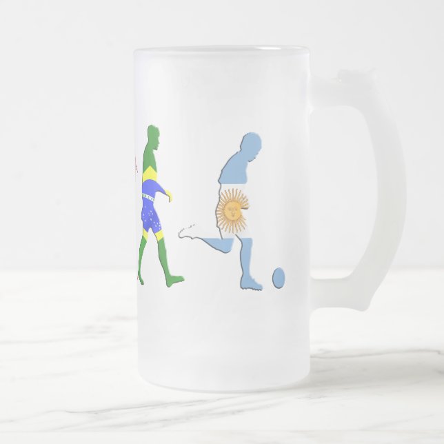 Evolution argentinischen Fußball Argentinien Mattglas Bierglas (Rechts)