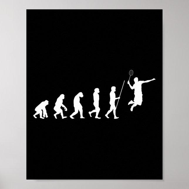 Evolution Badminton Federball Geschenk für Badmint Poster (Vorne)
