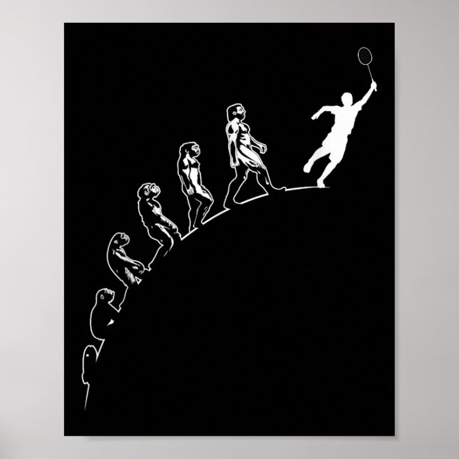Evolution Badminton Federball Kunst Sport  Poster (Vorne)