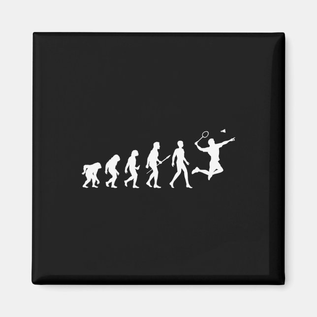 Evolution Badminton Geschenk für Badminton Spieler Magnet (Vorne)