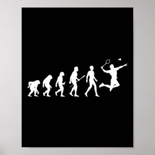 Evolution Badminton Geschenk für Badminton Spieler Poster