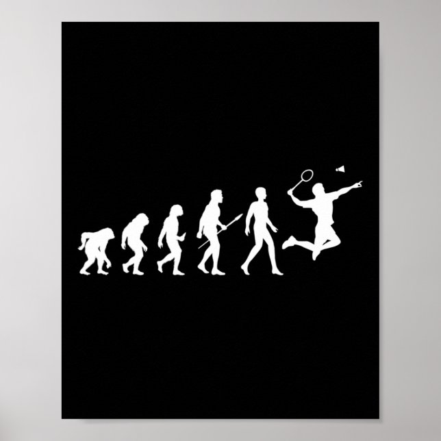 Evolution Badminton Geschenk für Badminton Spieler Poster (Vorne)